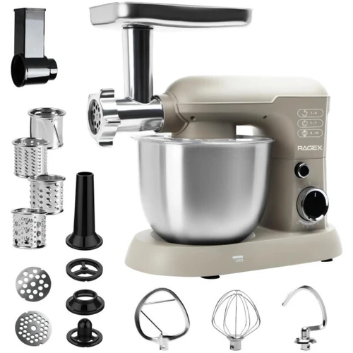 Кухонный комбайн 11 в 1 RAGEX R106, 5.2л 1500Вт (бежевый)
