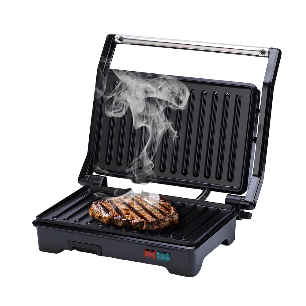 Электрический мини-гриль с режимом барбекю 750 Вт черный