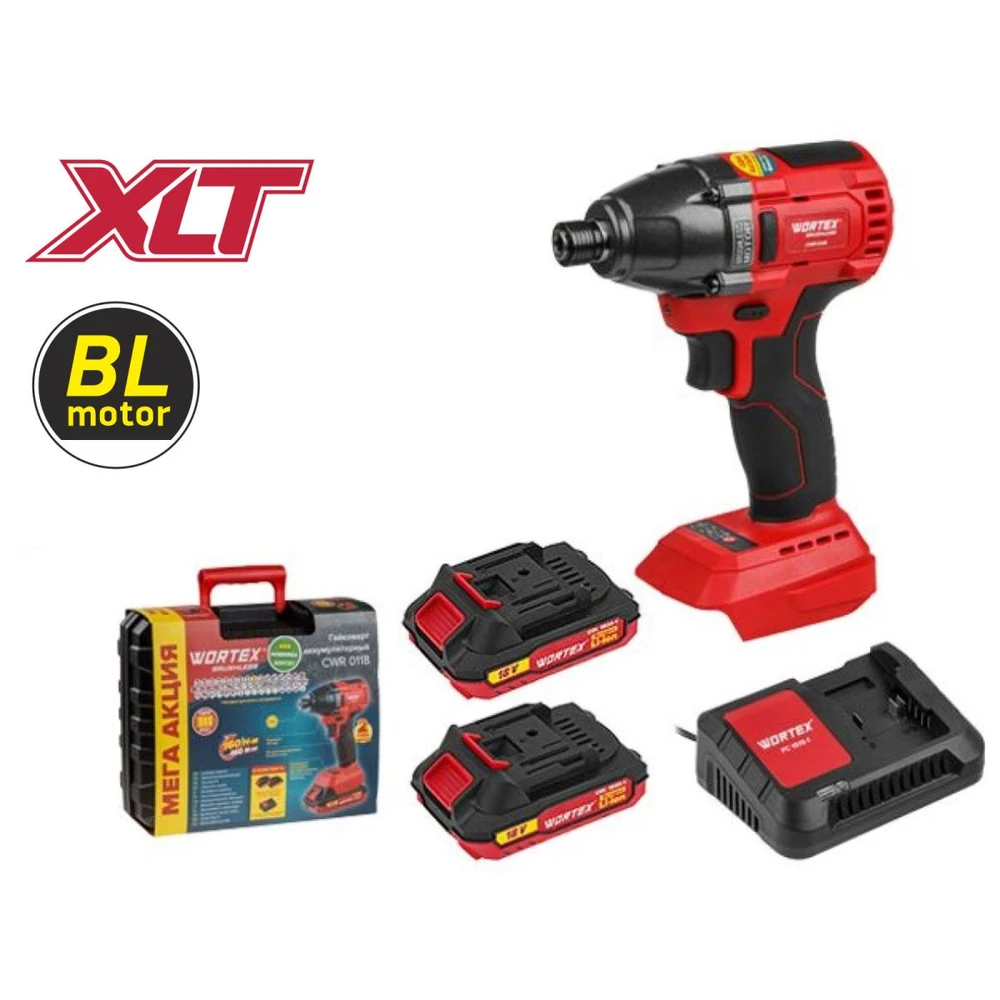 Аккум. ударный гайковерт/винтоверт WORTEX CWR 0118 в чем. ALL1 XLT SET БЕСЩЕТ., 18 В, 160 Н*м (внутр. шестигр. 1/4 