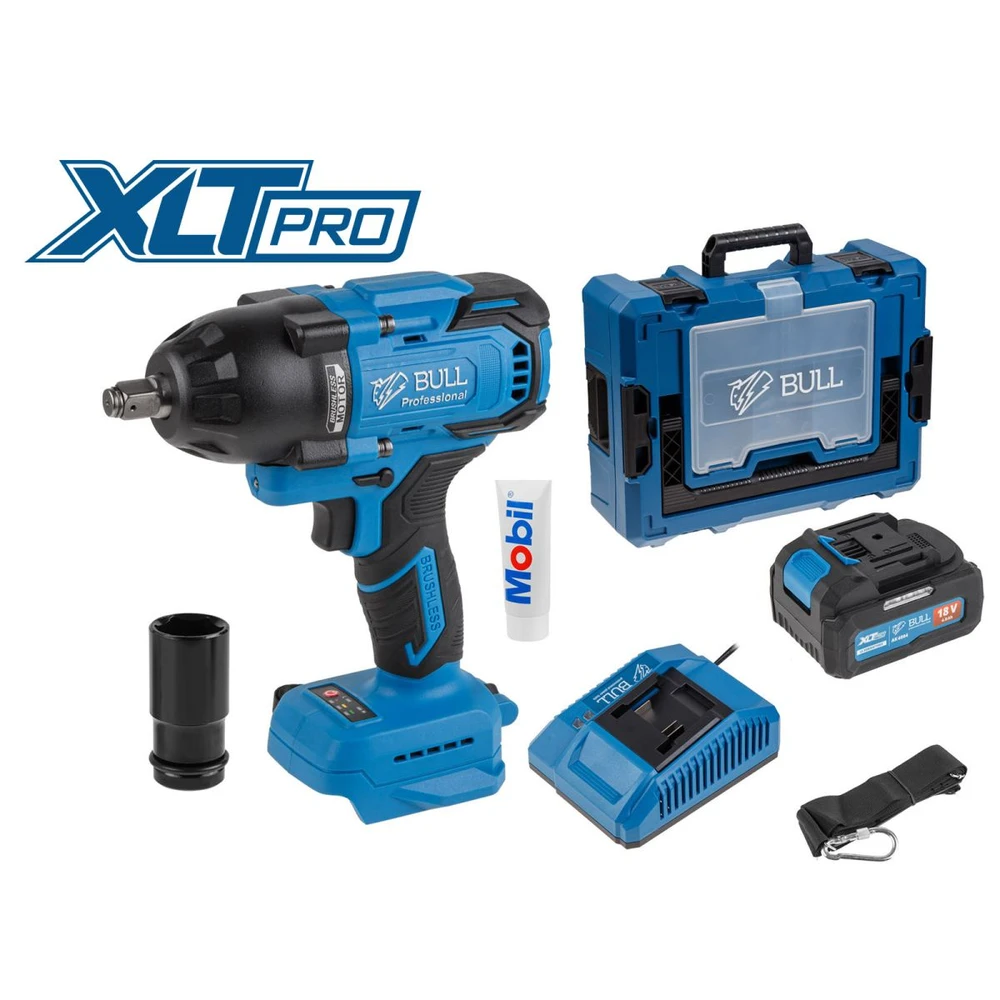 Аккум. ударный гайковерт BULL SC 1807 Xcase, XLTpro, БЕСЩЕТ., 18 В, 750 Н*м, 1/2